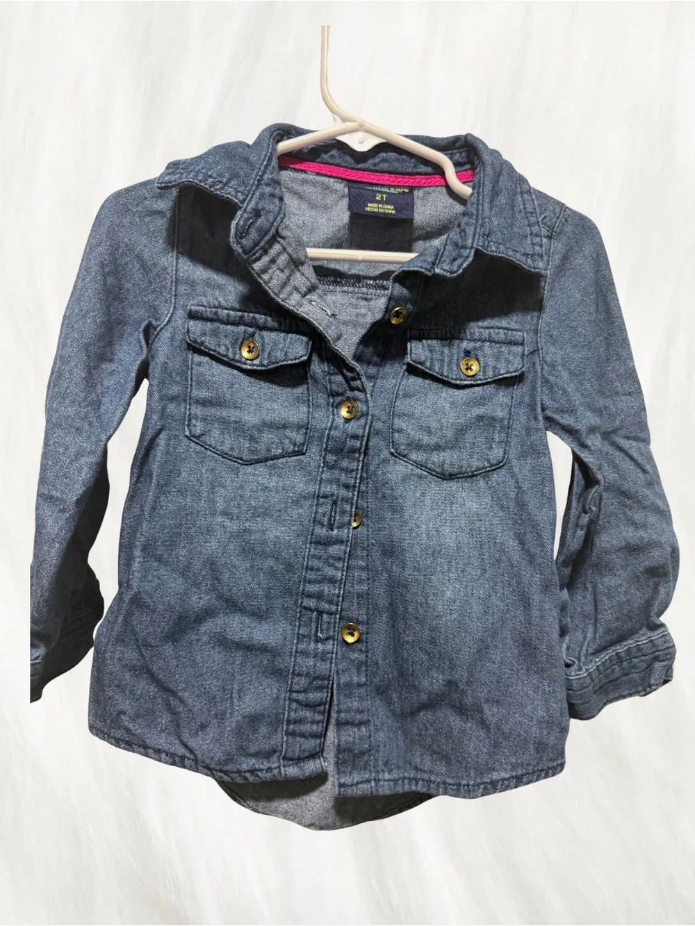 2T Toddler Denim Button-Up Shirt Jacket - Blue